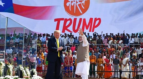 அகமதாபாத்தில் பிப்ரவரி மாதம் நடந்த நமஸ்தே ட்ரம்ப் நிகழ்ச்சியில் பிரதமர் மோடி, அதிபர் ட்ரம்ப் : கோப்புப்படம்
