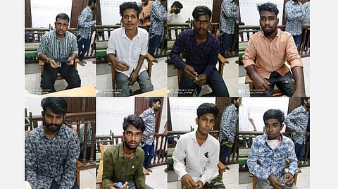 வழக்கறிஞர் ராஜேஷ் கொலை வழக்கு தொடர்பாக வாணியம்பாடி ஒருங்கிணைந்த நீதிமன்றத்தில் இன்று சரணடைந்த 8 பேர்.