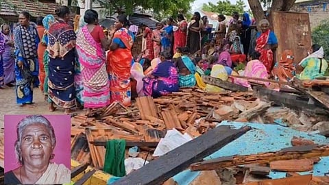 ராமநாதபுரம் பகுதியில் பெய்து வரும் தொடர் மழையால் வீடு இடிந்து மூதாட்டி பலி