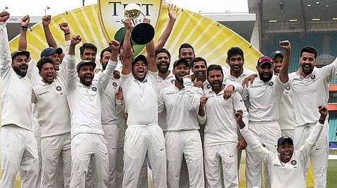2018-ம் ஆண்டில் ஆஸிக்கு எதிரான டெஸ்ட் தொடரை முதல் முறையாக வென்ற இந்திய அணி: கோப்புப் படம்.