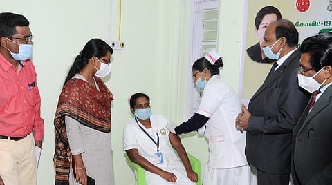 நீலகிரியில் கரோனா தடுப்பூசி ஒத்திகை.