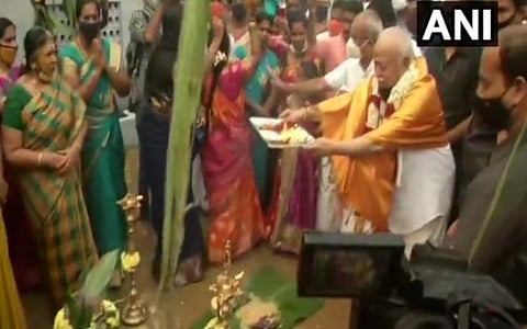 இன்று சென்னையில் நடைபெற்ற பொங்கல் விழா ஒன்றில் ஆர்எஸ்எஸ் தலைவர் மோகன் பகத் கலந்துகொண்ட காட்சி | படம்: ஏஎன்ஐ