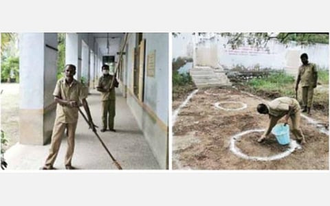 10, பிளஸ் 2 வகுப்புகள் நாளை தொடக்கம்: பள்ளிகளில் கிருமி நாசினி தெளித்து தூய்மைப் பணி தீவிரம்