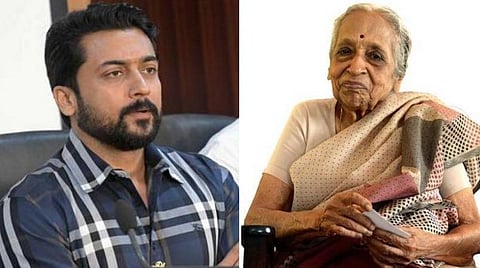 மனிதர் கடவுளாக முடியும் என்பதை வாழ்ந்து காட்டியிருக்கிறார் மருத்துவர் சாந்தா: சூர்யா புகழாஞ்சலி