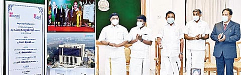 சென்னை தலைமை செயலகத்தில், வேலூரில் புதிதாக அமைக்கப்பட்டுள்ள நறுவீ மருத்துவமனையை முதல்வர் பழனிசாமி நேற்று காணொலி காட்சி மூலம் திறந்து வைத்தார். அருகில், சுகாதார துறை அமைச்சர் விஜயபாஸ்கர், வணிகவரி மற்றும் பதிவுத் துறை அமைச்சர் கே.சி வீரமணி, நறுவீ மருத்துவமனையின் தலைவர் ஜி.வி.சம்பத், டாக்டர் எம்ஜிஆர் கல்வி மற்றும் ஆராய்ச்சி நிறுவனத்தின் வேந்தர் ஏ.சி.சண்முகம்.