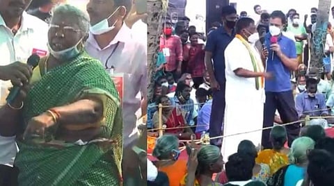 பெண்ணின் பேச்சால் சங்கடப்பட்ட நாராயணசாமி; ராகுலிடம் மாற்றிச் சொல்லி சமாளிப்பு: வைரலாகும் காணொலி