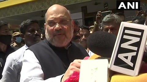 நாகர்கோவிலில் நிருபர்களுக்கு உள்துறை அமைச்சர் அமித் ஷா பேட்டி அளித்த காட்சி: படம் | ஏஎன்ஐ.