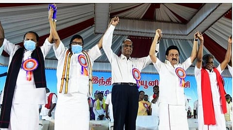 தமிழகம் ஆட்சி மாற்றத்தை நோக்கி நகர்கிறது; திமுகவுக்கு எதிராக பாஜக மேற்கொள்ளும் 'இந்து விரோதக் கட்சி' பிரச்சாரம் தவிடுபொடியாக்கப்படும்: முத்தரசன் பேட்டி