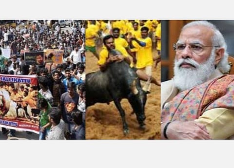 ஜல்லிக்கட்டைத் தடை செய்தது திமுக-காங்கிரஸ் கூட்டணி; கொண்டுவந்தது நான்: பிரதமர் மோடி பேச்சு