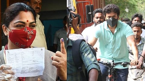 நடிகர் விஜய் சைக்கிளில் வந்து வாக்களித்தது குறித்து கதை கட்டாதீர்கள்: குஷ்பு பேட்டி