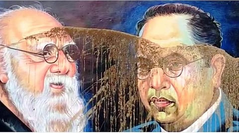 அம்பேத்கர், பெரியார் ஓவியங்கள் அவமதிப்பு.