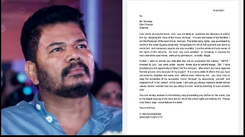 ‘அந்நியன்’ இந்தி ரீமேக் விவகாரம்: ஷங்கருக்கு ஆஸ்கர் ரவிச்சந்திரன் நோட்டீஸ்