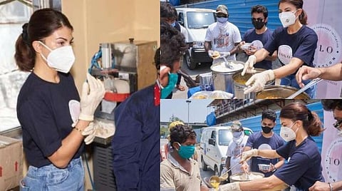 கரோனா ஊரடங்கு: ஏழை மக்களுக்கு உணவளிக்கும் நடிகை ஜாக்குலின் ஃபெர்னாண்டஸ்