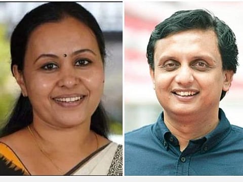 சுகாதாரத்துறை அமைச்சர் வீணா ஜார்ஜ், பொதுப்பணித்துறை அமைச்சர் முகமது ரியாஸ் | படம் உதவி ட்விட்டர்