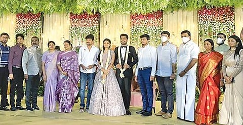 அமைச்சர் மு.பெ.சாமிநாதன் இல்ல திருமண விழா: துர்கா ஸ்டாலின், உதயநிதி பங்கேற்பு