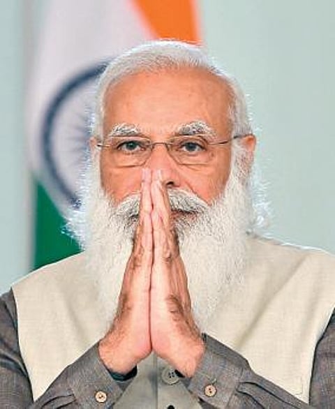 மத்திய சுகாதாரத் துறை, வெளியுறவுத் துறை சார்பில் 'கோ வின் சர்வதேச மாநாடு' காணொலி வாயிலாக நேற்று நடைபெற்றது. இதில் பிரதமர் நரேந்திர மோடி பங்கேற்று பேசினார்.படம்: பிடிஐ