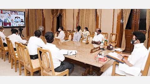 பிரதமருடனான ஆலோசனைக் கூட்டத்தில் முதல்வர் மு.க.ஸ்டாலின்