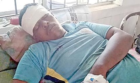 துப்பாக்கிச் சூட்டில் காயமடைந்த கலைச்செல்வன்.