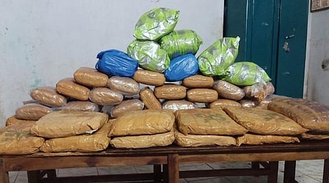 120 கிலோ கஞ்சாவுடன் வந்த 9 பேரை மடக்கிப் பிடித்த போலீஸார்
