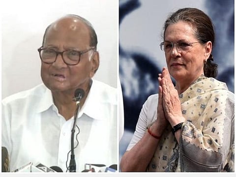 தேசியவாத காங்கிரஸ் தலைவர் சரத் பவார், காங்கிரஸ் தலைவர் சோனியா காந்தி | கோப்புப் படம்.
