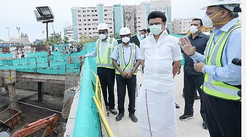 மத்திய சதுக்கத் திட்டப் பணிகளை ஆய்வு செய்த முதல்வர் ஸ்டாலின்.