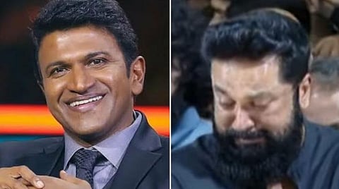 புனித் ராஜ்குமாருக்கு நேரில் அஞ்சலி: கதறி அழுத சரத்குமார்