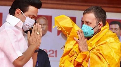 முதல்வர் மு.க.ஸ்டாலினுடன் காங்கிரஸ் முன்னாள் தலைவர் ராகுல் காந்தி | கோப்புப் படம்