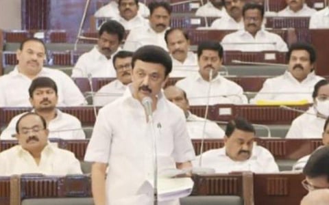 சட்டப்பேரவையில் முதல்வர் மு.க.ஸ்டாலின்.