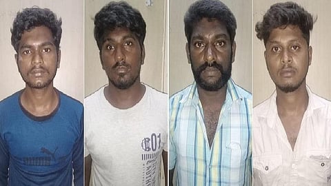 வழக்கில் கைதான பிரவீன், ஹரிஹரன், மாடசாமி, ஜுனத் அகமது.