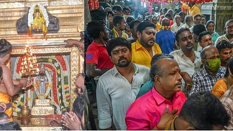 திட்டை வசிஷ்டேஸ்வர் கோயிலில் திரண்ட பக்தர்கள்.