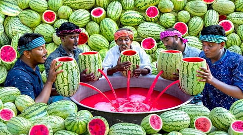 தண்ணீர் தடாகத்தையே தன்னுள் கொண்டிருக்கும் தர்பூசணி