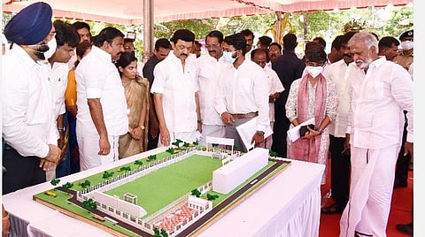 சிங்கார சென்னை 2.0 திட்டம்: கால்பந்து மைதானத்திற்கு முதல்வர் மு.க.ஸ்டாலின் அடிக்கல்