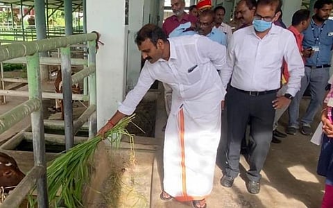 மத்திய இணையமைச்சர் எல்.முருகன் கிருஷ்ணகிரி மாவட்டம் மத்திகிரியில் உள்ள ஆசியாவின் மிகப்பெரிய கால்நடை பண்ணையை பார்வையிட்டார்.