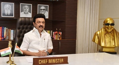 வடஅமெரிக்க தமிழர்கள் மாநாட்டில் காணொலி வாயிலாக கலந்துகொண்டு உரையாற்றிய தமிழக முதல்வர் மு.க.ஸ்டாலின்.