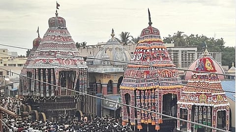 சிதம்பரம் நடராஜர் கோவிலில் ஆனித்திருமஞ்சன தரிசன விழா தேரோட்டம் நடந்தது.