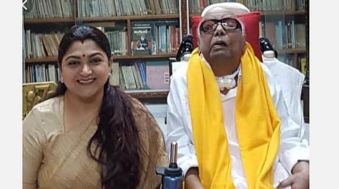 நன்றி அப்பா - குரு பூர்ணிமா தினத்தில் கருணாநிதிக்கு நன்றி தெரிவித்த குஷ்பு