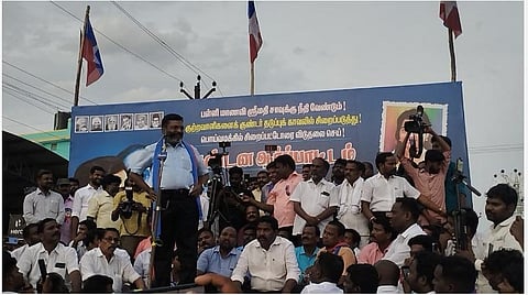 சின்னசேலம் தனியார் பள்ளி மாணவி மரணத்திற்கு நீதி வேண்டி விடுதலைச் சிறுத்தைகள் கட்சி சார்பில் நடைபெற்ற ஆர்ப்பாட்டம்.