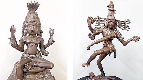 சென்னையில் மீட்கப்பட்ட மாரியம்மன், நடராஜர் சிலைகள்.