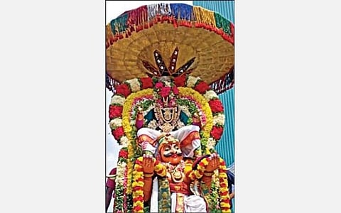 அச்சிறுப்பாக்கம் னிவாச பெருமாள் கருட வாகனத்தில் திருவீதி உலா வந்து பக்தர்களுக்கு அருள்பாலித்தார்.