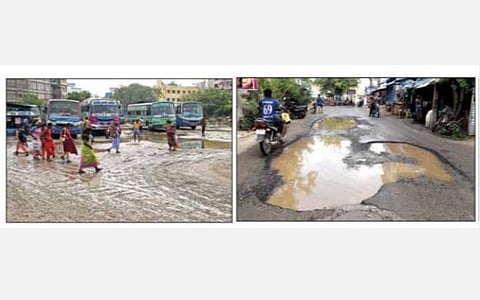மழையால் சாலைகள் சேதம்: தூத்துக்குடி மக்கள் அவதி