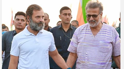 இந்திய ஒற்றுமை யாத்திரையில் இணைந்து நடந்த நேரு,காந்தி ஆகிய இரு தலைவர்களின் கொள்ளுப்பேரன்கள்