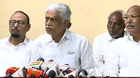 சென்னையில் நடந்த செய்தியாளர்கள் சந்திப்பில் கே.ஆர்.ராமசாமி