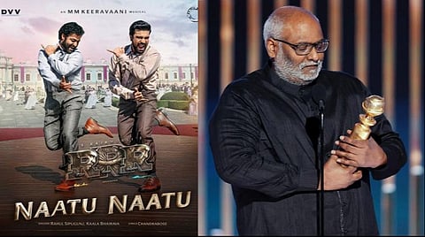 நாட்டுக் கூத்து பாடல் போஸ்டர் மற்றும் கோல்டன் குளோப் விருதுடன் கீரவாணி