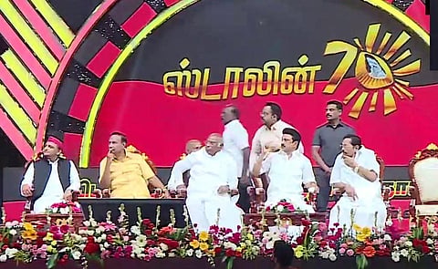 சென்னையில் முதல்வர் ஸ்டாலினின் 70-வது பிறந்தநாள் விழா பொதுக்கூட்டம்