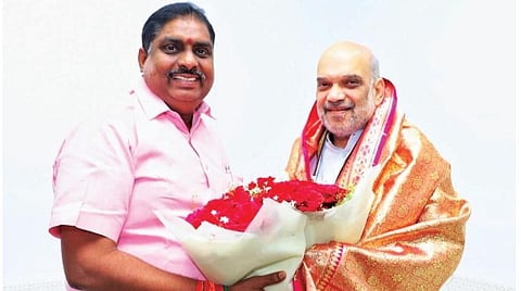 டெல்லியில் மத்திய உள்துறை அமைச்சர் அமித் ஷாவை சந்தித்த புதுச்சேரி உள்துறை அமைச்சர் நமச்சிவாயம்.