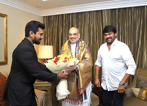 ராம் சரண், அமித் ஷா மற்றும் சிரஞ்சீவி