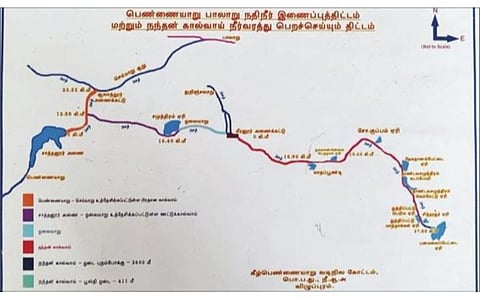 நந்தன் கால்வாய்க்கு தண்ணீர் வரத்து தொடங்கும் கீரனூர் அணைக் கட்டு.