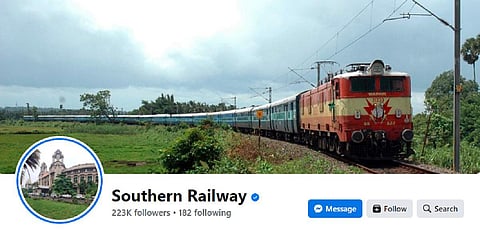 தெற்கு ரயில்வே ஃபேஸ்புக் பக்கம்