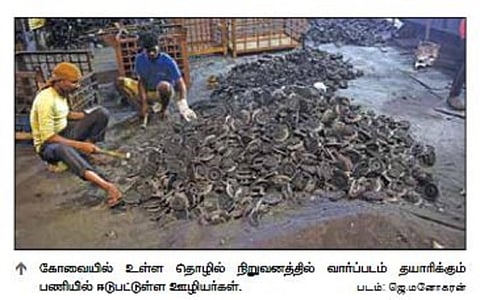 மீண்டும் வேகமெடுக்கும் கரோனா பரவலால் கோவையில் வார்ப்பட உற்பத்தி பாதிக்கும் அபாயம்