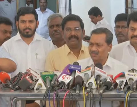 செய்தியாளர் சந்திப்பில் திமுக கூட்டணிக் கட்சிகள்